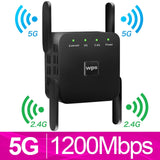 5G WiFi Repeater 1200Mbps Router Wifi Extender 2.4G Wireless Wifi Long Range Booster Wi-Fi Signal Amplifier 5ghz Wi Fi Repiter