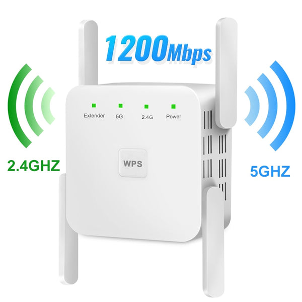 WiFi Repeater WiFi Extender 2.4G 5G Wireless WiFi Booster Wi Fi Amplifier 5ghz Wi Fi Signal Repeater Wi-Fi 1200Mpbs 300Mbps