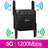 WiFi Repeater WiFi Extender 2.4G 5G Wireless WiFi Booster Wi Fi Amplifier 5ghz Wi Fi Signal Repeater Wi-Fi 1200Mpbs 300Mbps