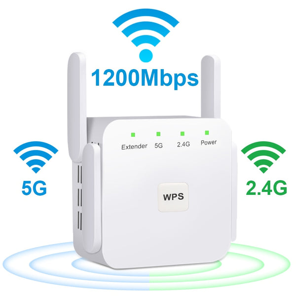5G WiFi Repeater 1200Mbps Router Wifi Extender 2.4G Wireless Wifi Long Range Booster Wi-Fi Signal Amplifier 5ghz Wi Fi Repiter